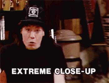 Close Up Of Person With Extreme Close-Up Text GIF