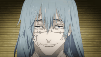 Close Up Of Person With Long Blue Hair GIF