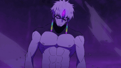Close Up Of Person With Purple Eyes And White Hair GIF