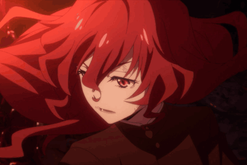Close Up Of Person With Red Hair And Red Eyes GIF