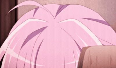 Close Up Of Pink Haired Anime Character Face GIF