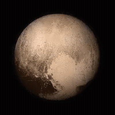 Close Up Of Pluto In Night Sky GIF