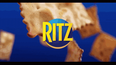 Close Up Of Ritz Cracker With Blue Background GIF