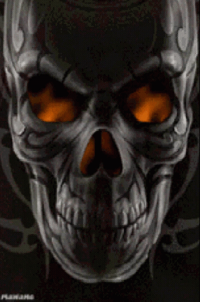 Close Up of Skull With Glowing Eyes