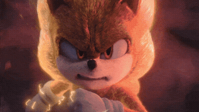 Close Up Of Sonic The Hedgehog Face With Red Background GIF