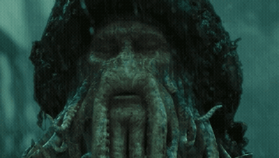 Close Up Of Squid Face With Tentacles GIF