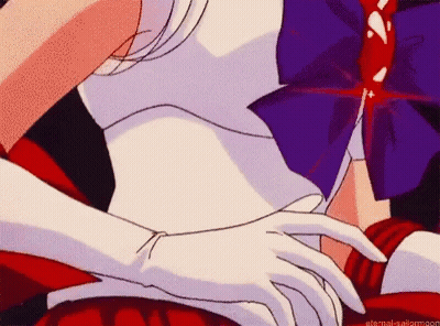 Close Up Of Stomach With Eternal Sailormoon Text GIF