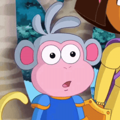 Close Up Of Surprised Cartoon Monkey GIF