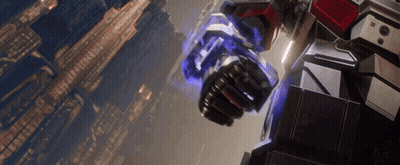 Close Up Of Transformer With Red Head GIF