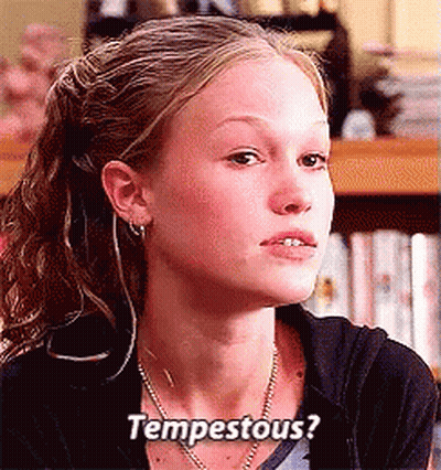 Close Up Of Woman Face Saying Tempestous GIF