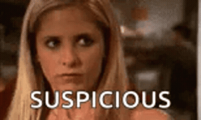 Close Up Of Woman Face With Suspicious GIF