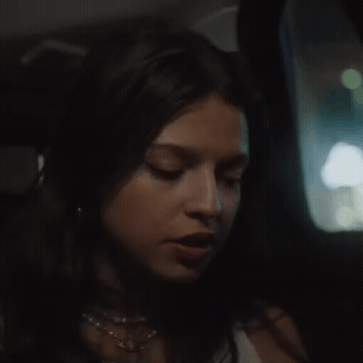 Close Up Of Woman's Face In Car GIF