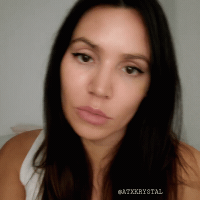 Close Up Of Woman's Face With @Atxkystal GIF