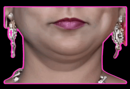 Close Up Of Woman's Face With Pink Lipstick And Earrings GIF