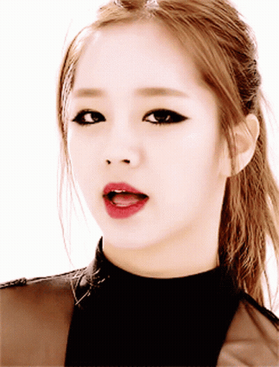 Close Up Of Woman's Face With Red Lips GIF