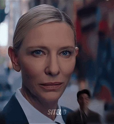 Close Up Of Woman's Face With Word Siteld Below GIF