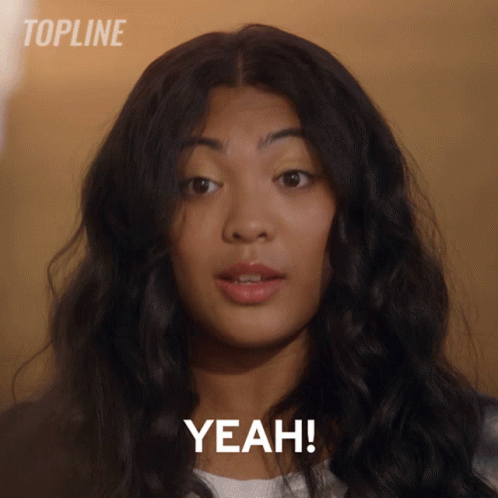 Close Up Of Woman's Face With Yeah GIF