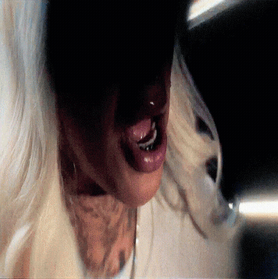 Close Up Of Woman's Mouth Showing Teeth GIF