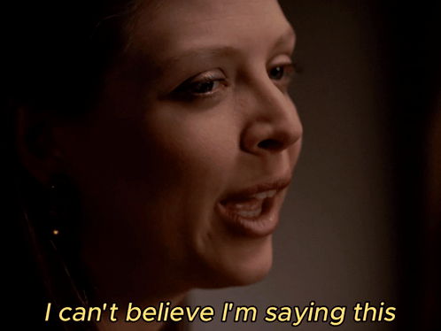Close Up Of Woman Saying I Can't Believe I'm Saying This GIF