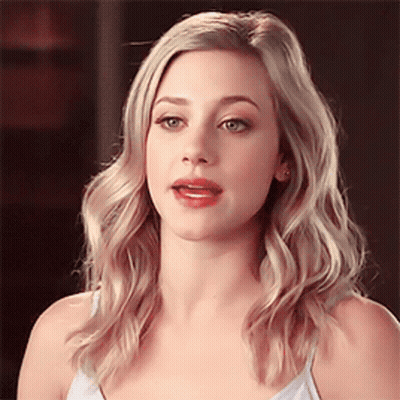Close Up Of Woman With Blonde Hair And Red Lips GIF