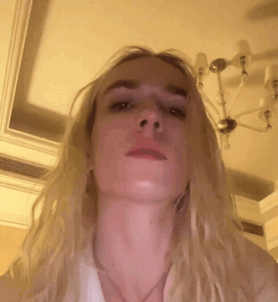 Close Up Of Woman With Long Blonde Hair GIF