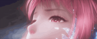 Close Up Of Woman With Pink Hair GIF