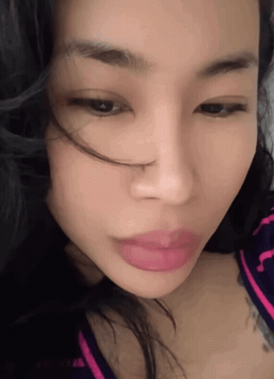 Close Up Of Woman With Pink Lips GIF