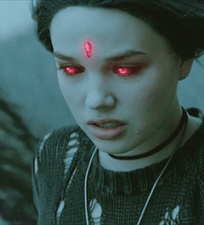 Close Up Of Woman With Red Eyes GIF