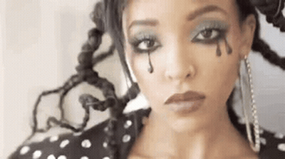 Close Up Of Woman With Tears Running Down Face GIF
