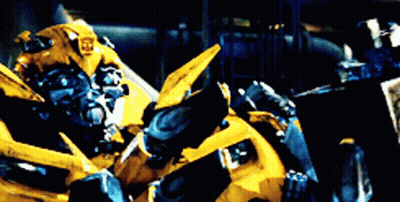 Close Up Of Yellow And Blue Robot GIF