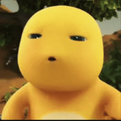 Close Up Of Yellow Cartoon Surprised GIF