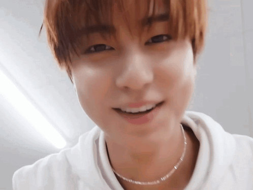 Close Up Of Young Man Wearing Necklace And White Shirt GIF