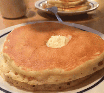 Close Up Pancake With Butter On Plate GIF