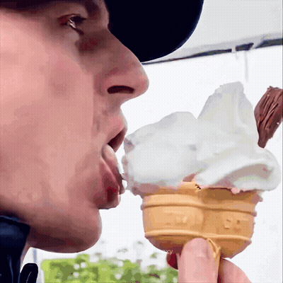 Close Up Person Eating Tesco Ice Cream Cone GIF