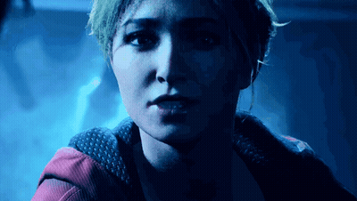Close Up Person Face Blue Background GIF