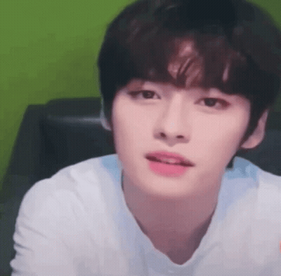 Close Up Person Face Green Background GIF