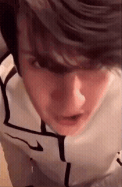 Close Up Person Mouth Open White Shirt GIF