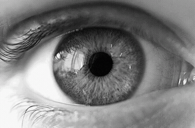 Close-Up Person's Eye Black And White GIF