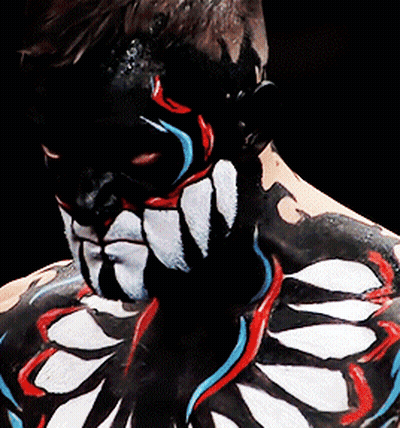 Close Up Person's Face And Body Paint GIF
