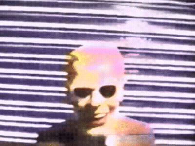 Close Up Person's Face Striped Background GIF