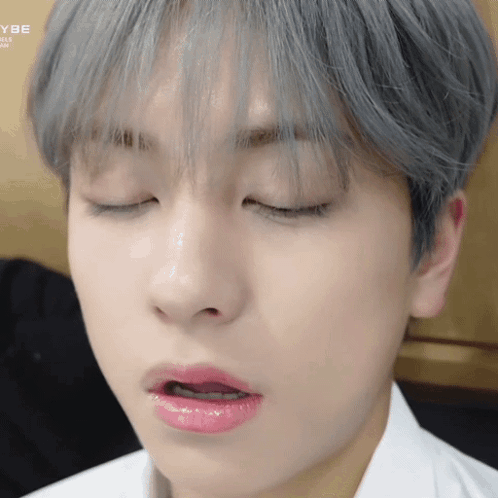 Close Up Person's Face With Word Ybe GIF