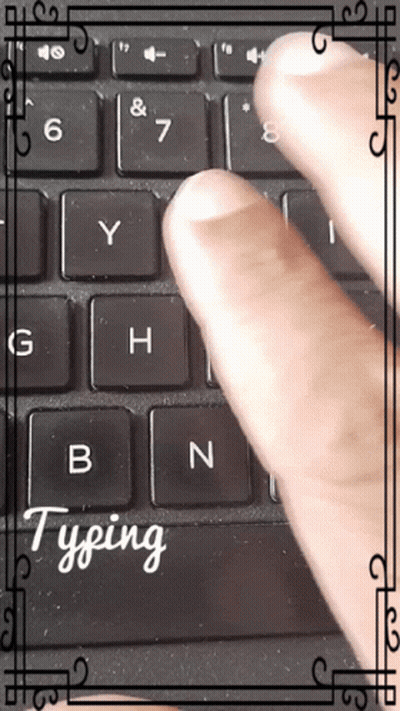 Close Up Person Typing On Keyboard Saying Typing GIF