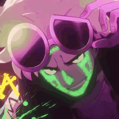 Close Up Person With Sunglasses And Green Glow GIF