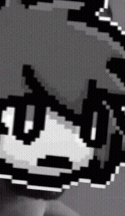 Close Up Pixel Art Person's Face GIF