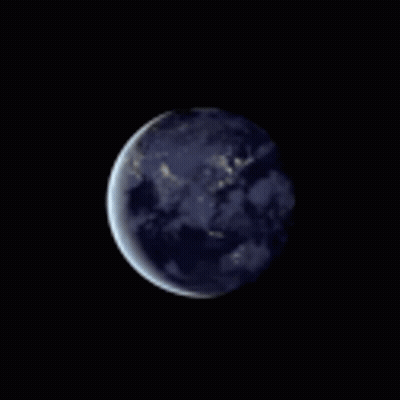 Close Up Planet Earth In Night Sky GIF