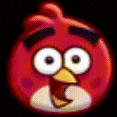 Close Up Red Angry Bird Big Eyes GIF