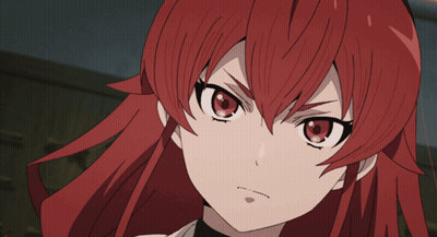 Close Up Red Haired Anime Character GIF