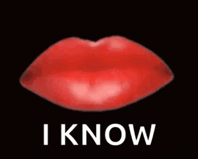 Close Up Red Lips Saying I Know GIF