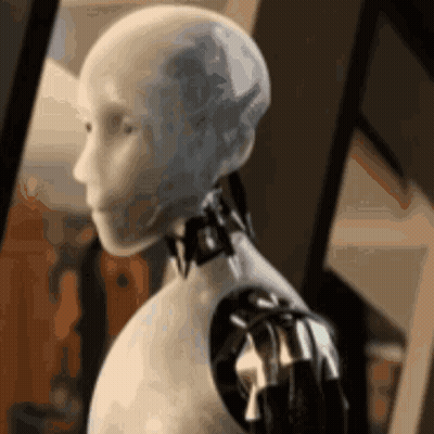 Close Up Robot Head And Torso GIF