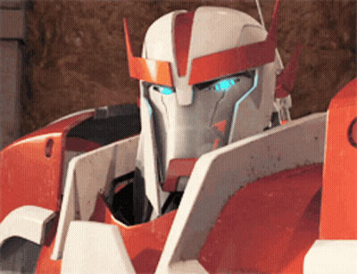 Close Up Robot With Blue Eyes And Helmet GIF
